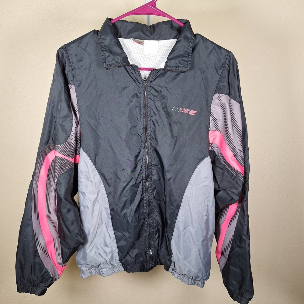 Nike Vintage Gray Tag Windbreaker Track Jacket Sleeve Hit Retro Small